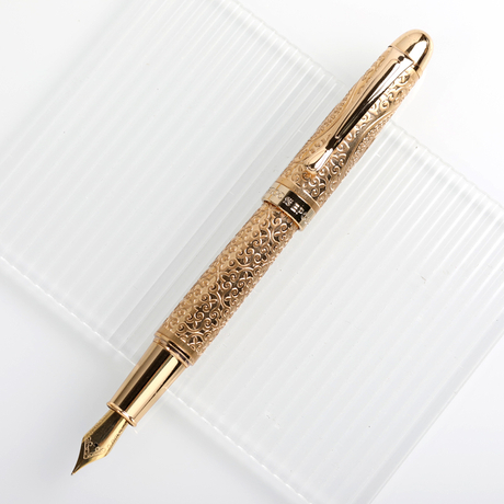 188 Luxury haut de luxe gravé Golden Business Gift Calligraphie Metal Fountain Pen Custom Logo Personnalized Pen